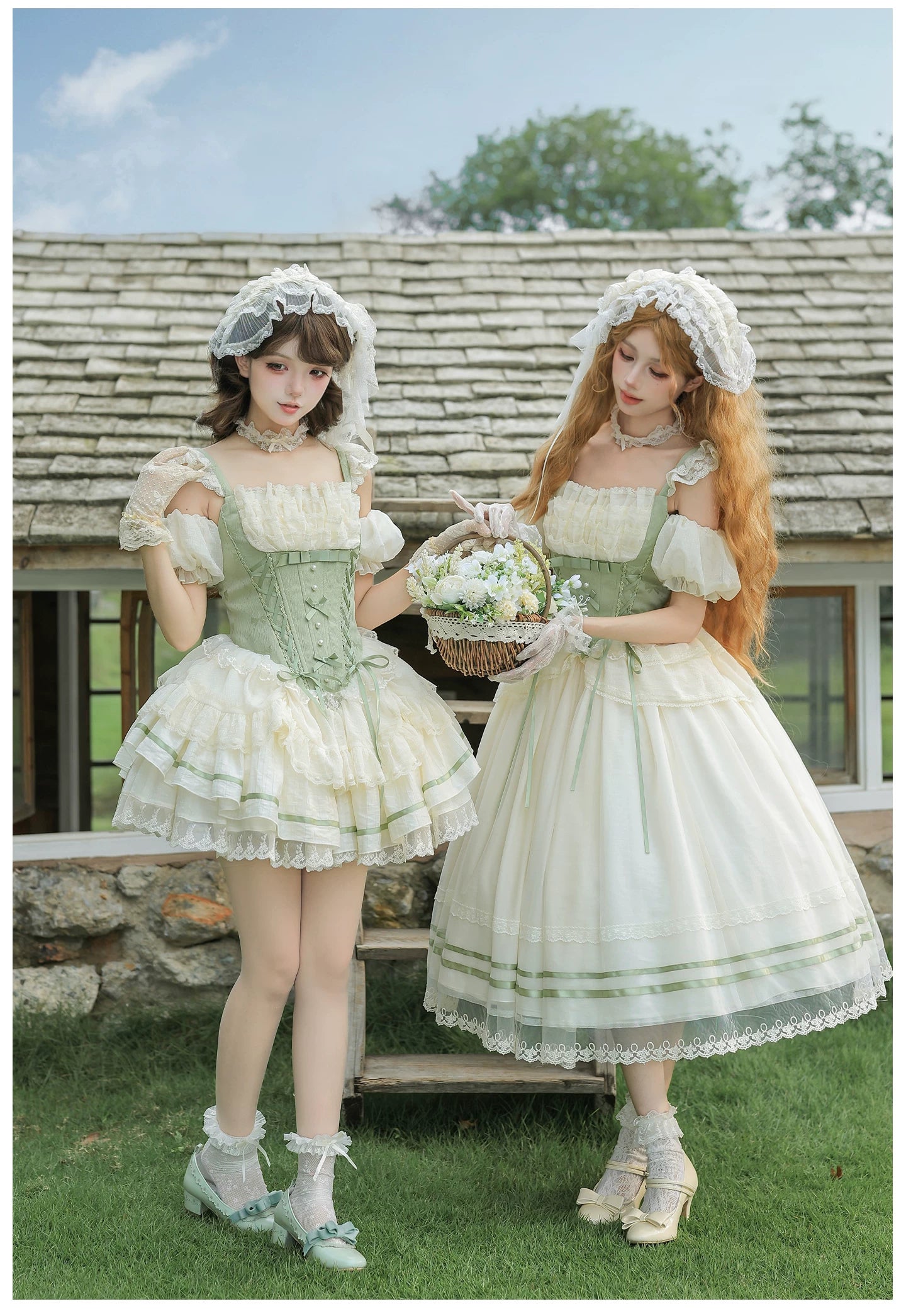 Unfailing - Classic Lolita Bow Jacquard Corset JSK Dress 45632:856688