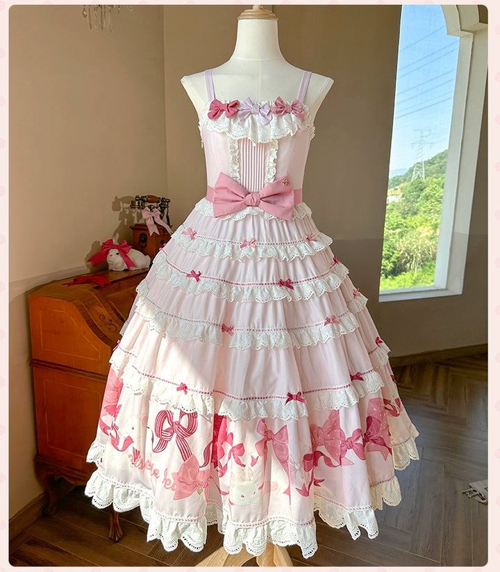 Mademoiselle Pearl~Bow Rabbit~IP Collab Sweet Lolita OP in Multiple Styles
