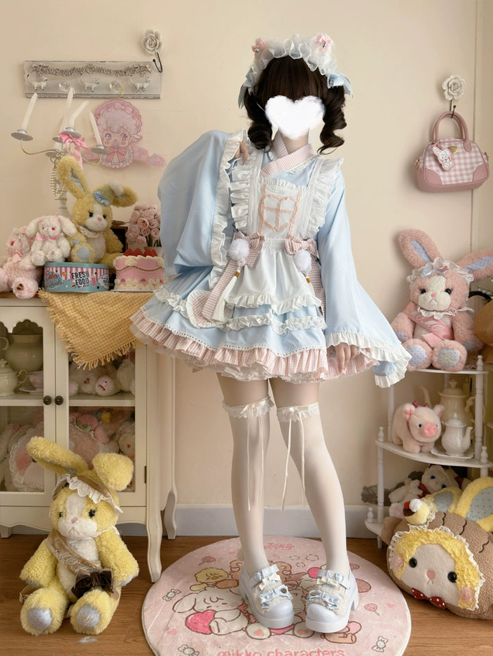 Hanguliang~Sweet Meow Nurse~Maid Lolita Skirt Set Kawaii Lolita Dress   