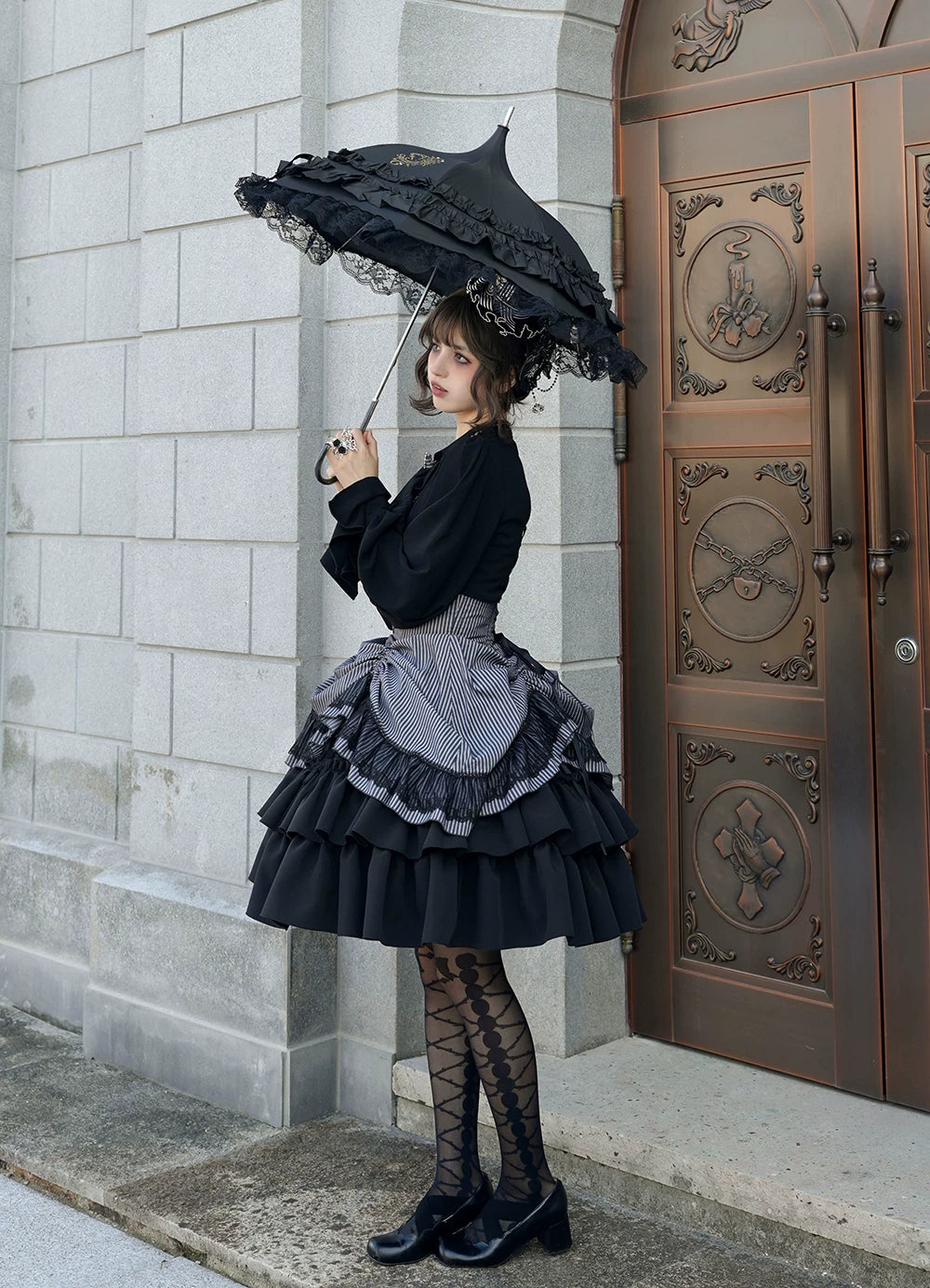 Perint Manor - Gothic Lolita Striped Dress, Tailor-made 44410:808322