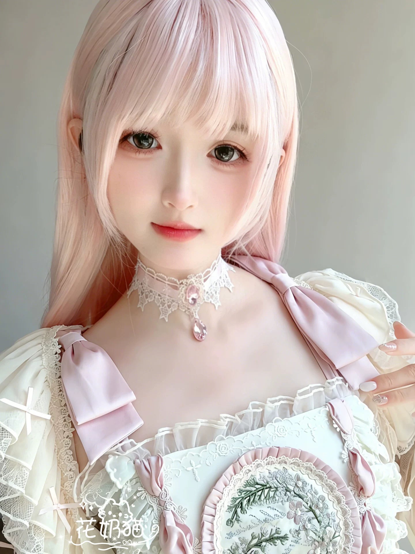 Classic Lolita Rhinestone Pendant Choker, Adjustable Chain 45496:850490