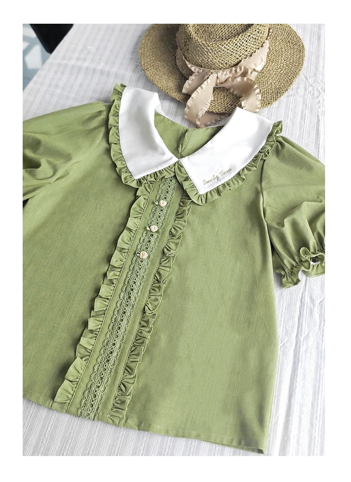 Little Florist - Classic Lolita Salopette Dress & Blouse Set, Tulip Embroidery (3XL L M S XL) 45833:864194