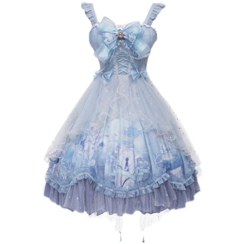 YingLuoFu~Wedding Lolita JSK Suit Printed Classic Lolita Dress   