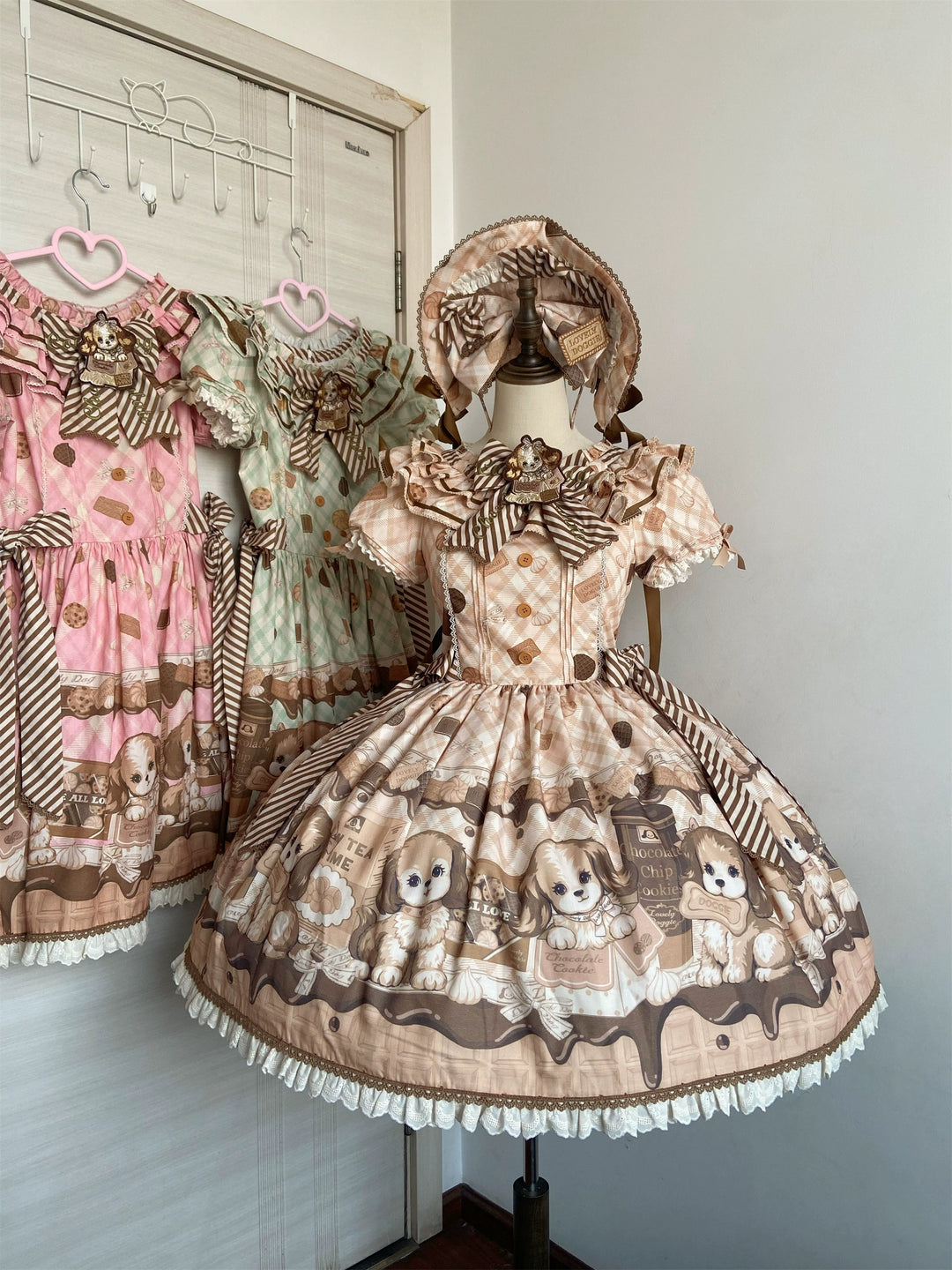 Babyblue~Dog Bakery~Old School Lolita OP Dress Sweet Dress with Accessories 42101:726394