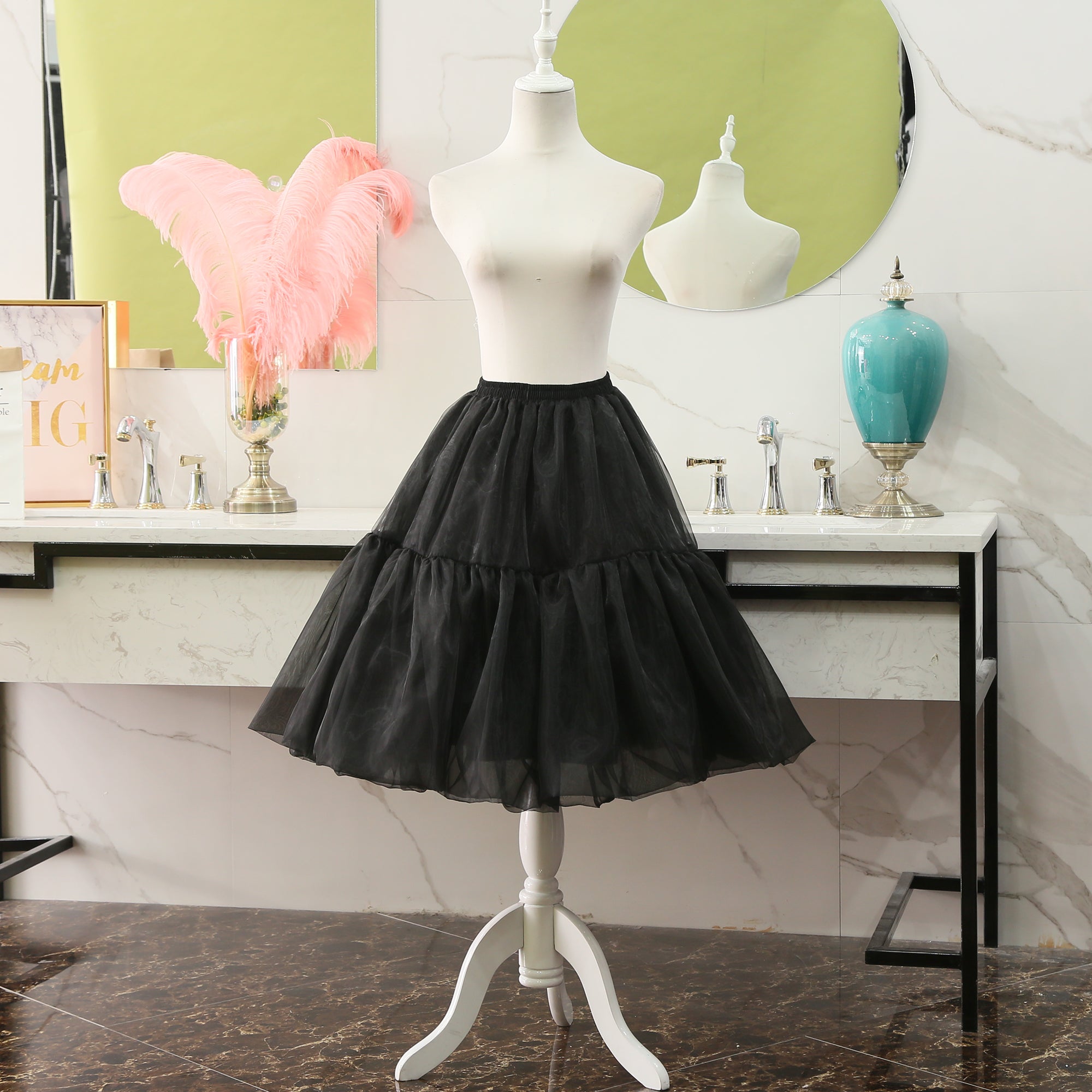 Manyiluo - Medium-length Extended Boneless Lolita Petticoat