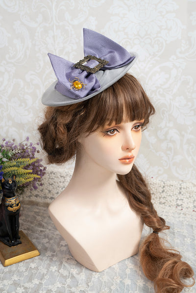 Neo Ludwig~Elegant Lolita Bow Flat Bonnet Handmade Multicolors free size purple 