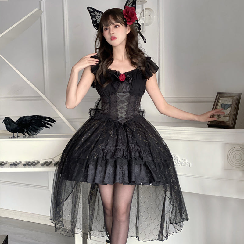 Your Princess~Gothic Lolita Black A-shaped OP   