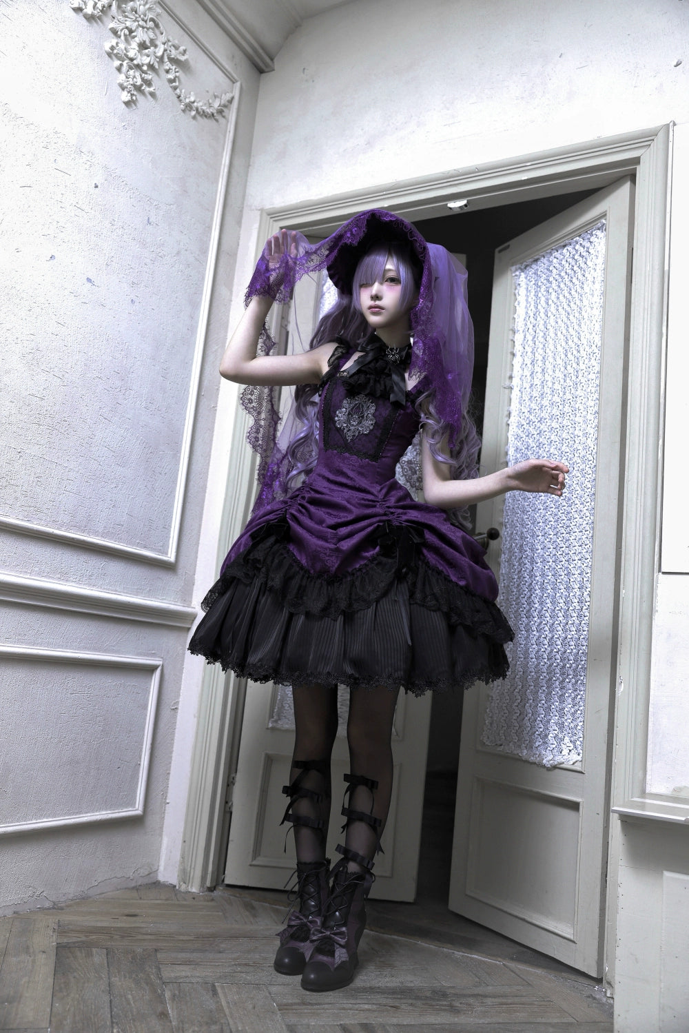 Moon River - Moonlit Spider - Gothic Lolita SK & JSK Dress Outfit Set 44232:804703