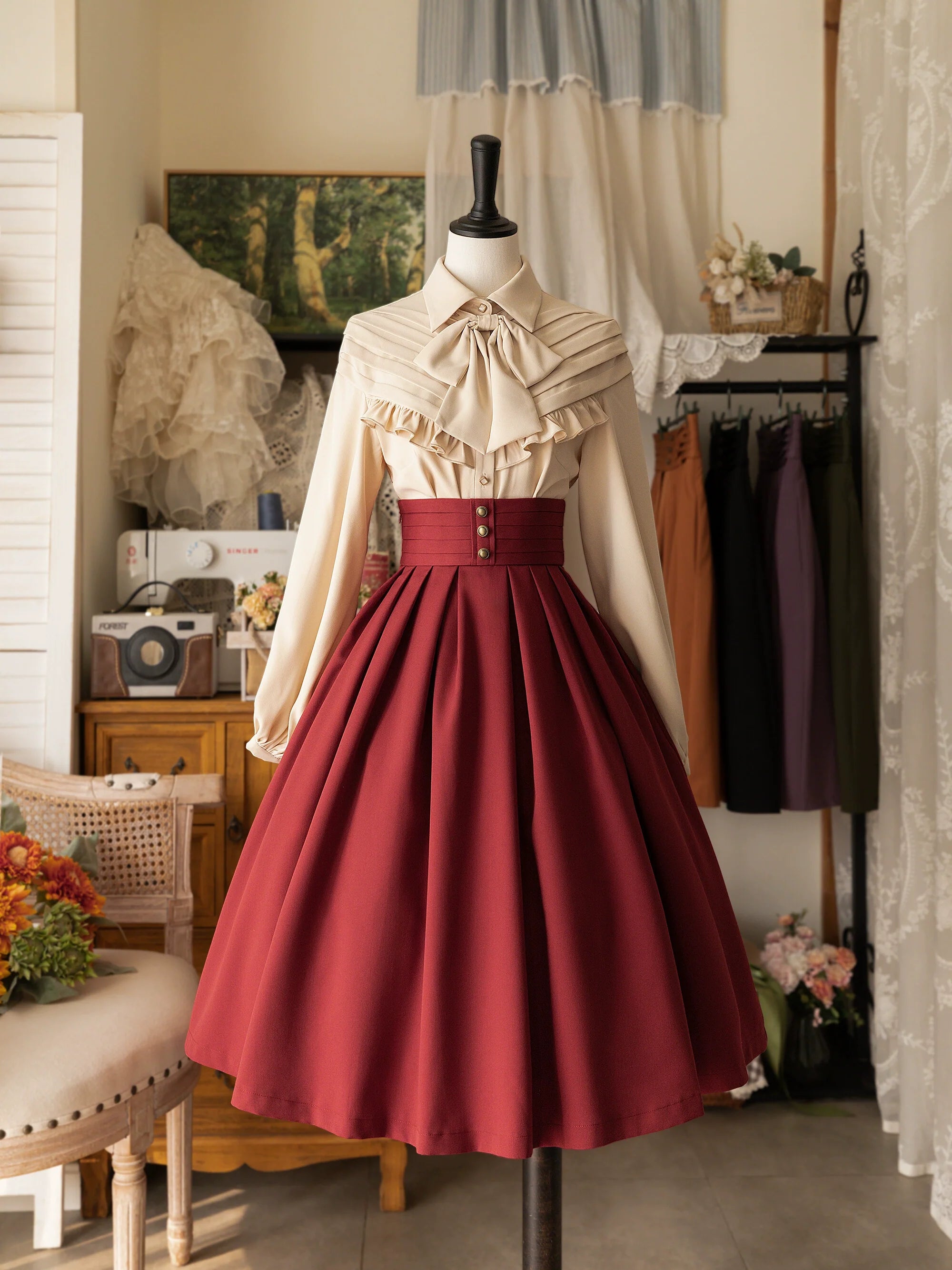 Forest Basket - Elegant Lolita Pleated Skirt 44547:812957