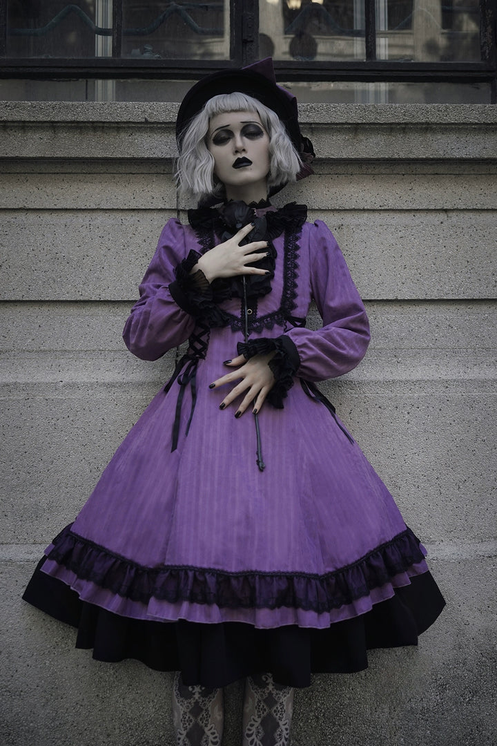 Miss Point~Perintz Manor~Gothic Lolita OP Long Sleeve Retro Lolita Dress   