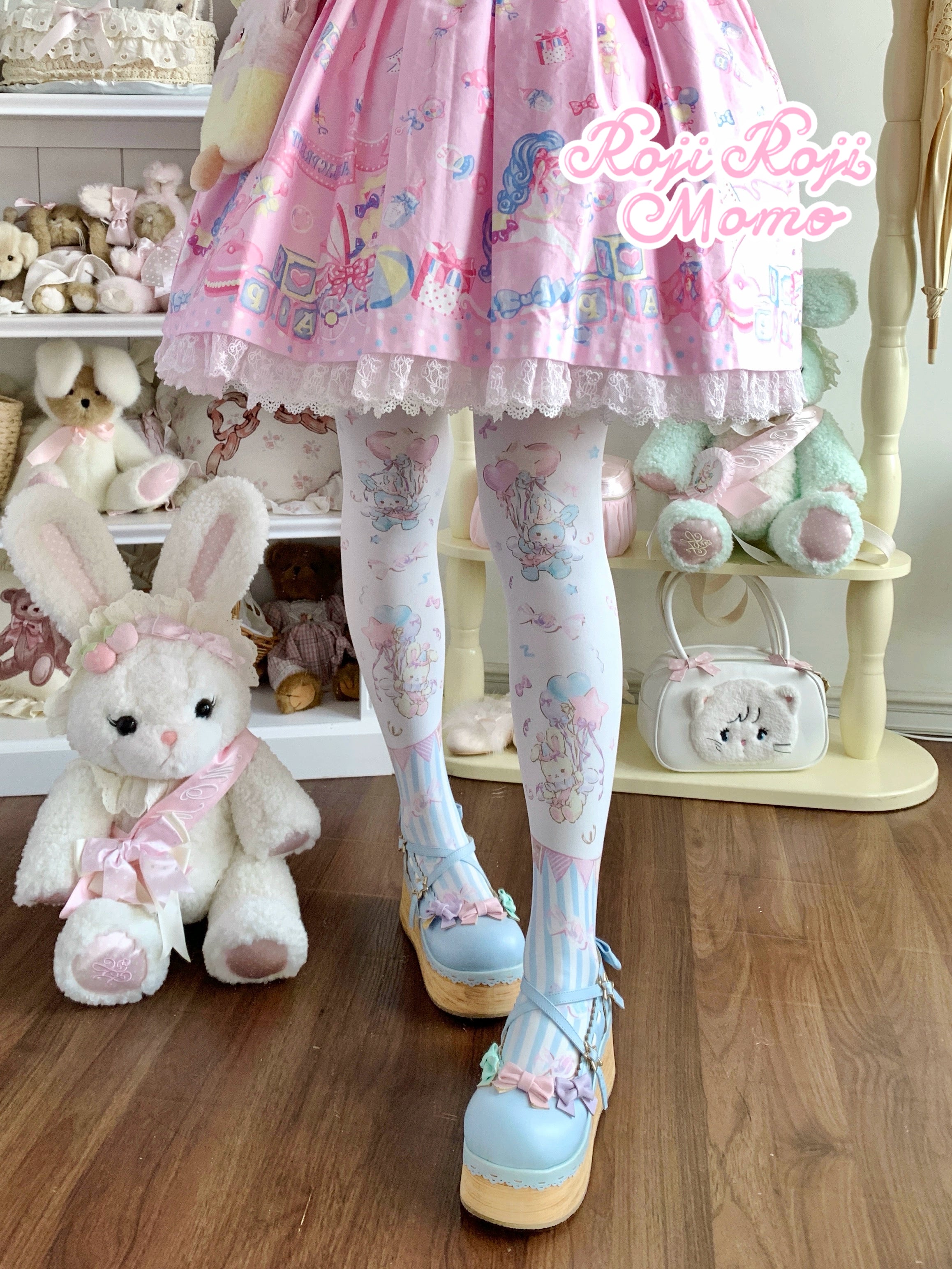 Roji Roji - Bunny Printed Sweet Lolita Pantyhose 44250:800402