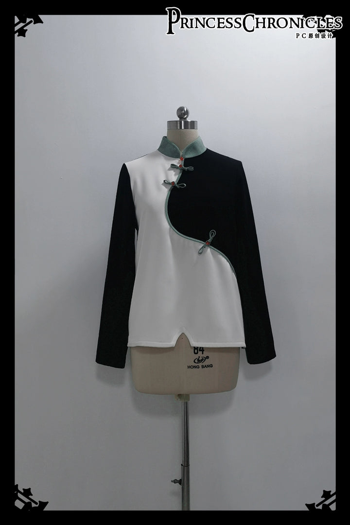 Princess Chronicles~Bamboo Panda~Han Lolita Shirt Full Set Chinese Style Unisex Set S A - long-sleeved top 