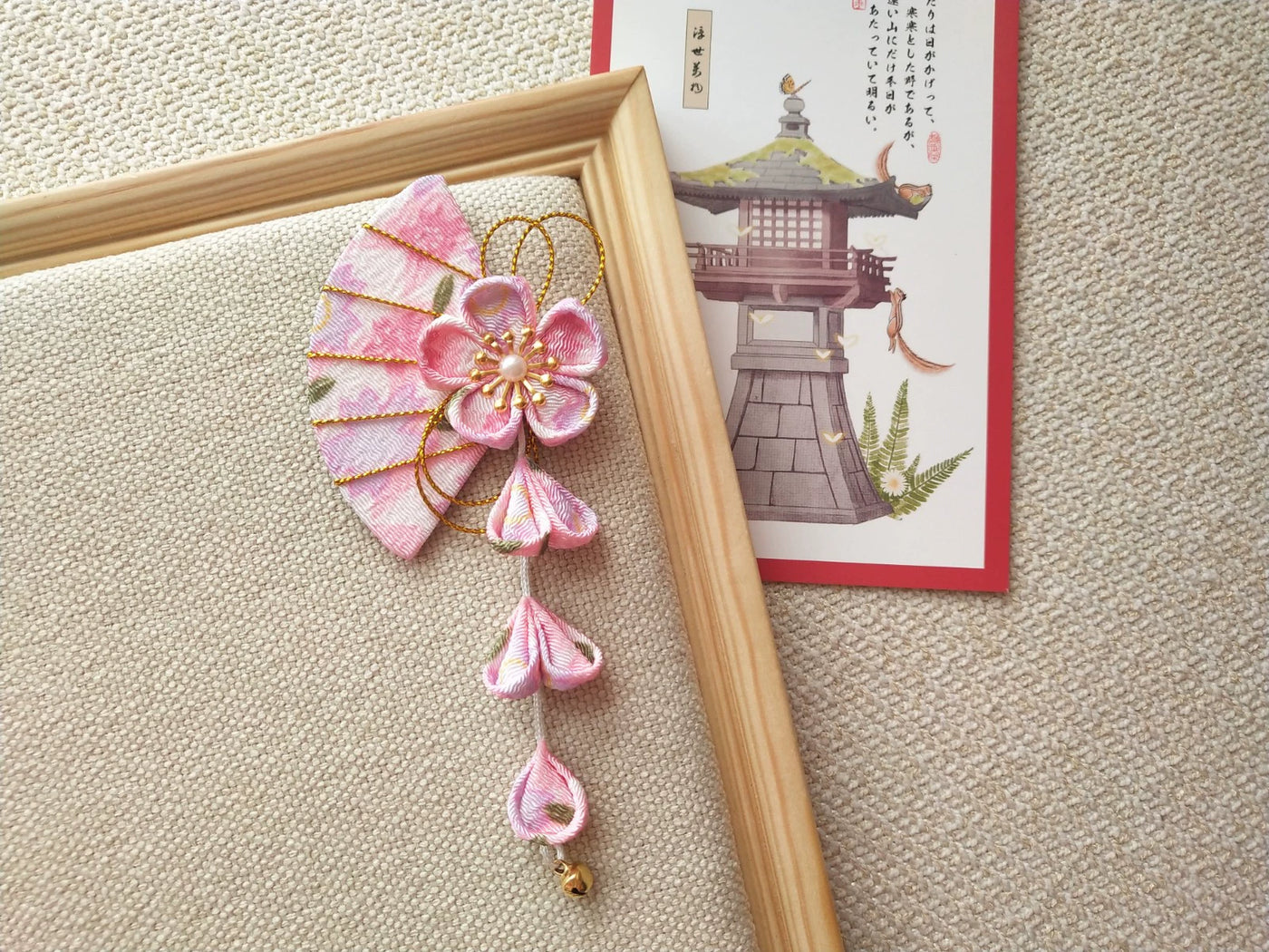 (BFM)Xuanji~Wa Lolita Headdress Sakura Fan Lolita Accessory Pink Sakura  