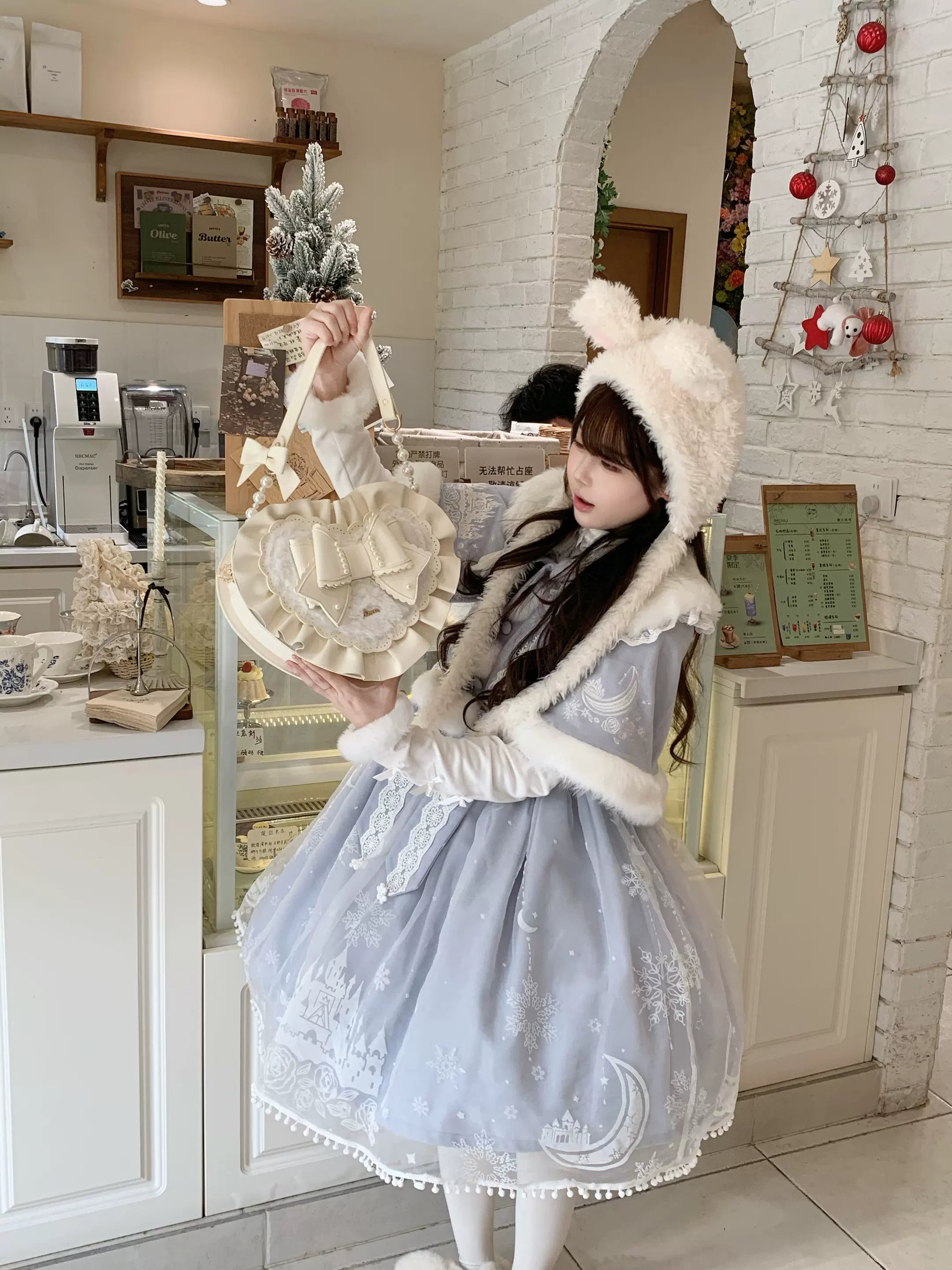 Small Gift Box - Sweet Lolita Heart Handbag, Bow Accent 44535:811692