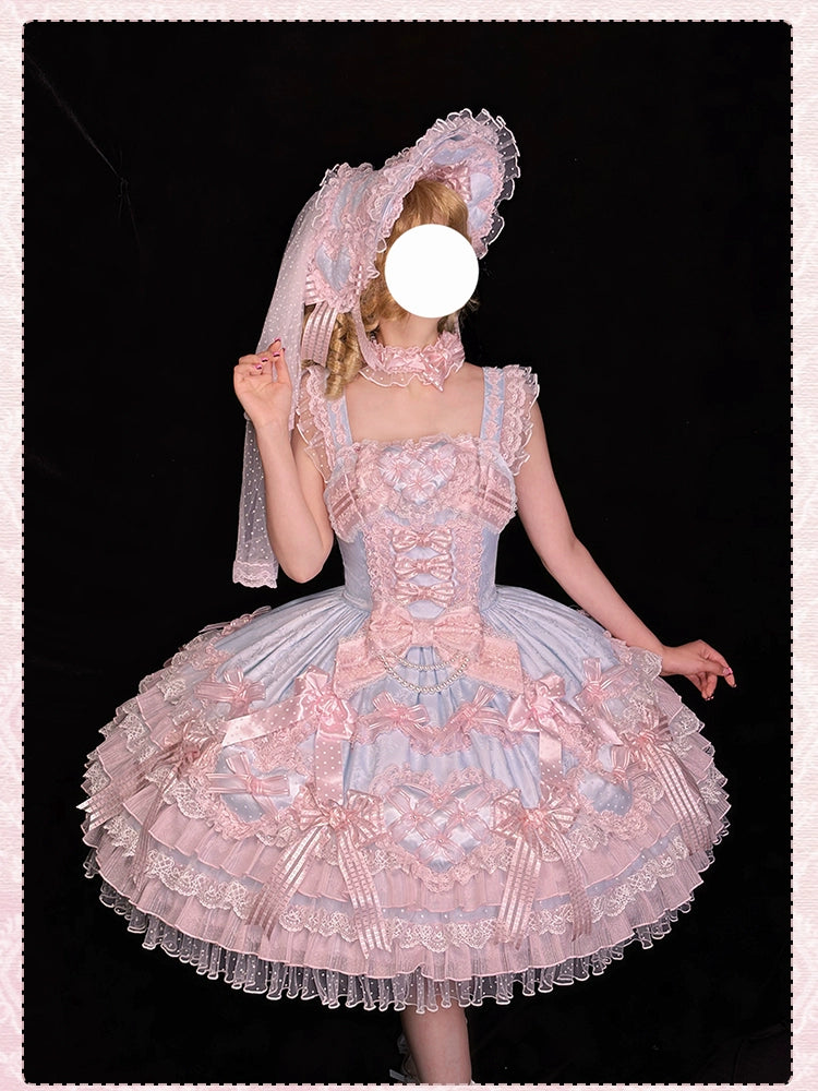 Shuang Sheng Xiao Xiong - Heart of Love - Sweet Lolita Wedding JSK, Bow Details 44306:803229
