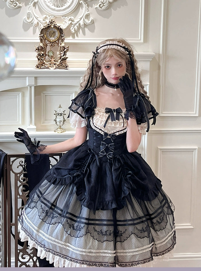 Alice girl~Yesterday Morning Mist~Classic Lolita JSK Elegant Low-cut Lolita Dress