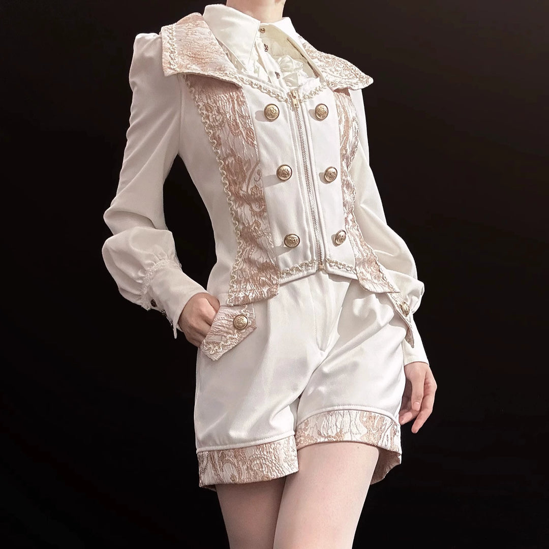 Little Dipper~Oath of the Chapter~Ouji Lolita Suit Embroidered Prince Vest Shorts Coat   