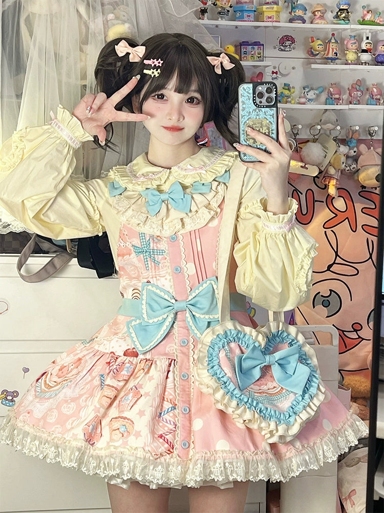 Mewroco~Frosting~Sweet Lolita Yellow Doll Collar Blouse   