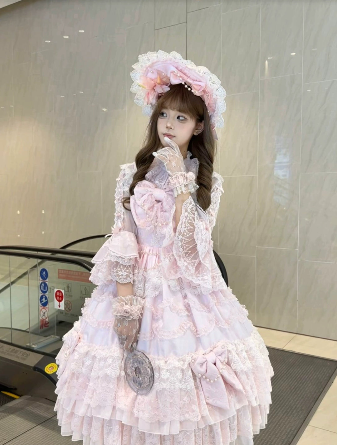 Mengfuzi~Dream Paradise~Chiffon Sweet Lolita Blouse With Half Princess Sleeves