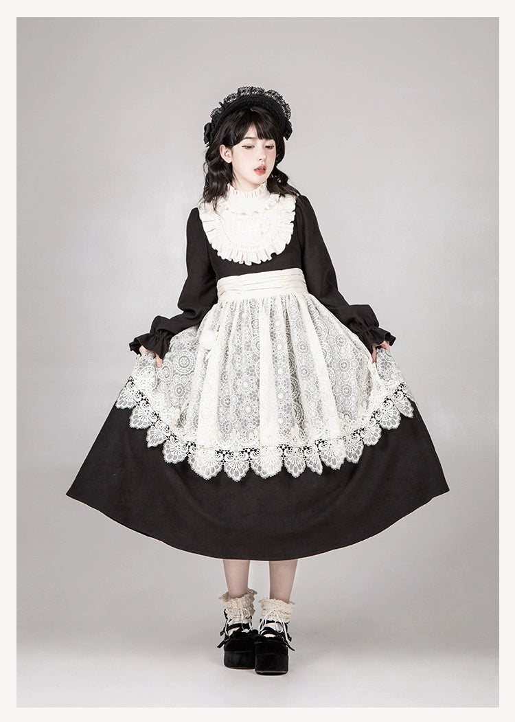 With PUJI~Twilight Choir~Twin Lolita OP Suit Loose Version Dress with Apron