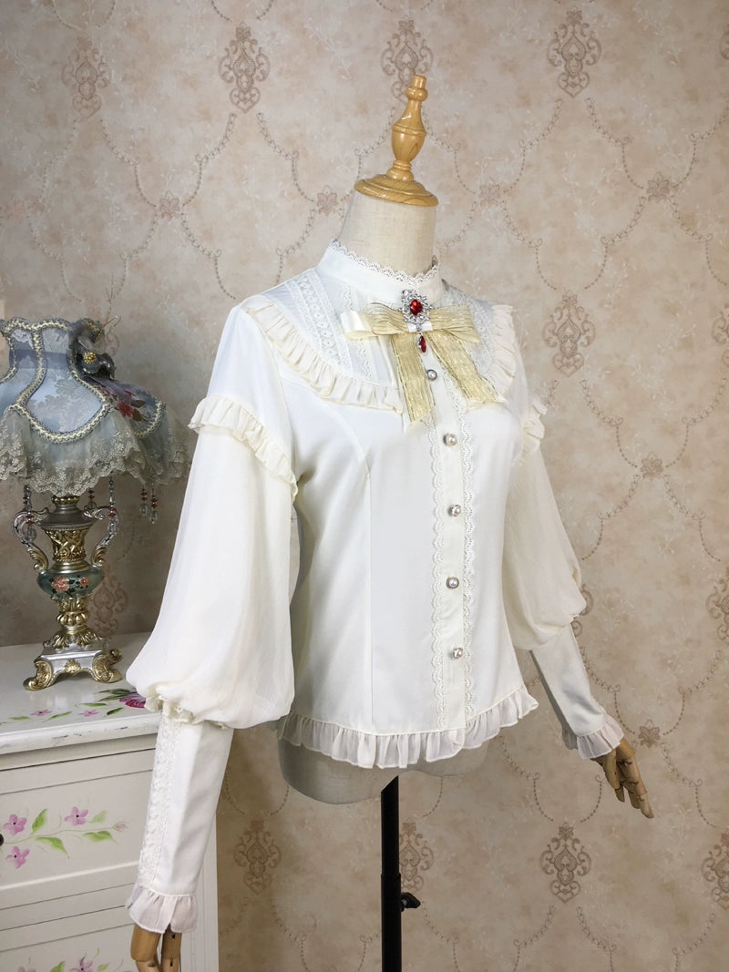 Princess Tailor Lolita~Classic Lolita Blouse Mutton Sleeves Thick Lolita Shirt 39986:648790