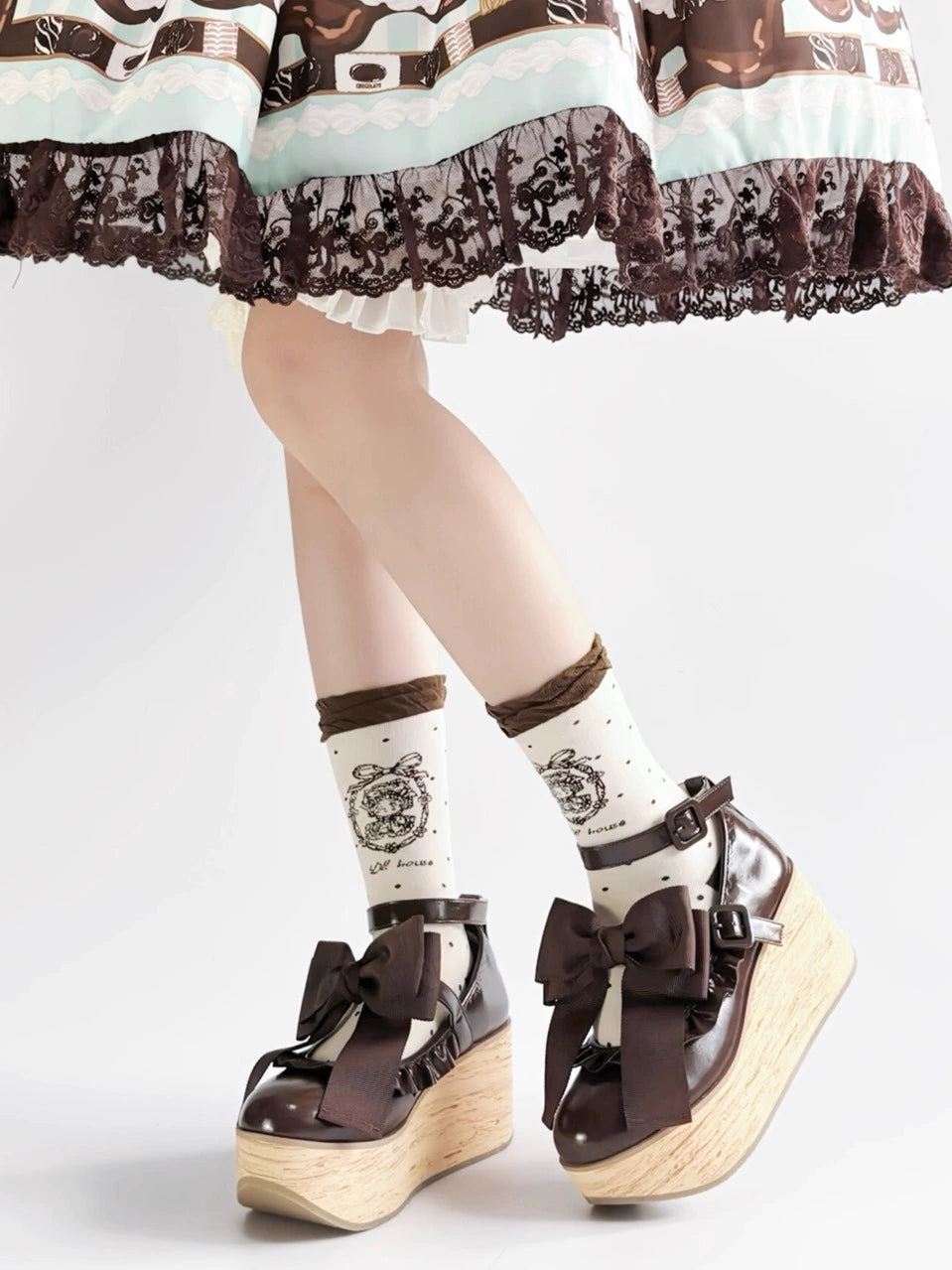 MODO - Shaking Platform - Kawaii Lolita Platform Heels Shoes, Detachable Bow 43860:787429