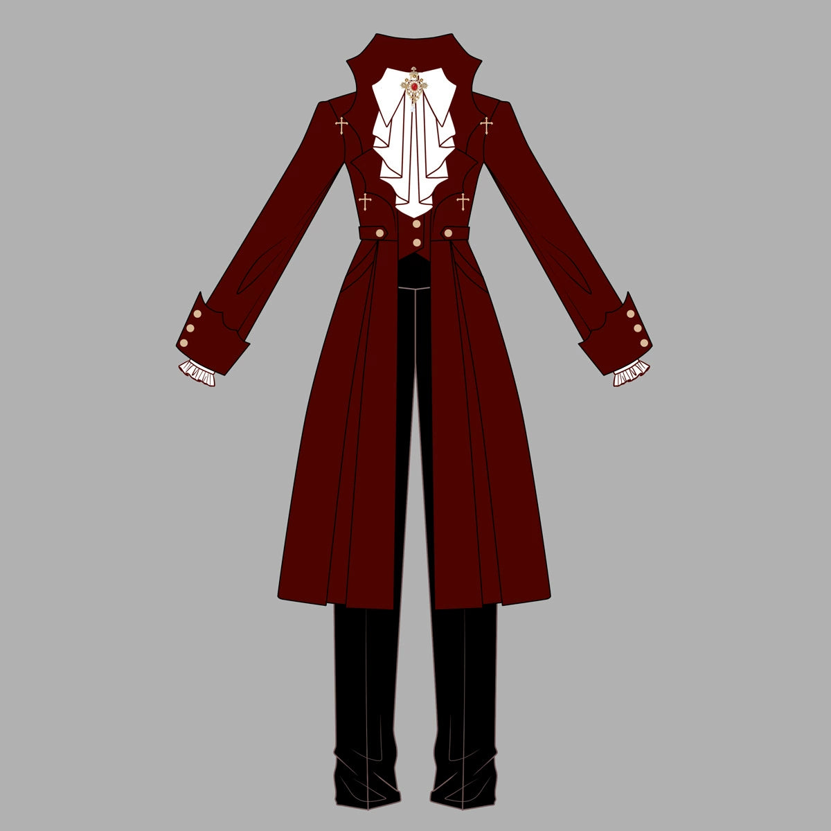 Cornfield Lolita - The Legend of Dracula - Gothic Ouji Lolita Winter Coat Set