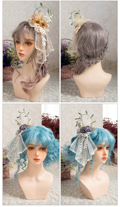 Neo Ludwig~Elegant Lolita Flower Headdress Multicolors   