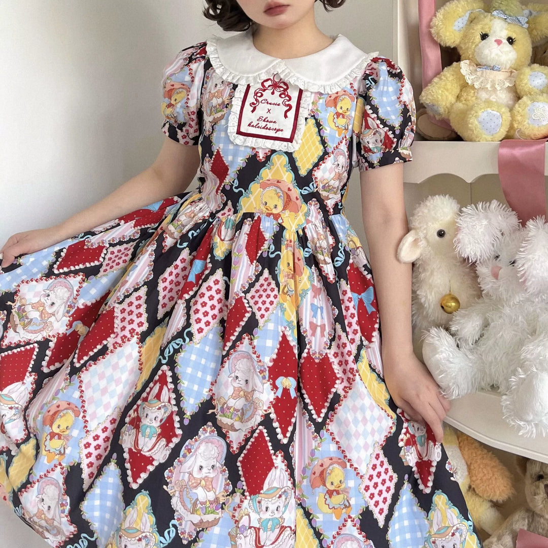 Southern Cross~Showa Kaleidoscope~Sweet Lolita OP SK and JSK with Rabbit Print 42127:727056