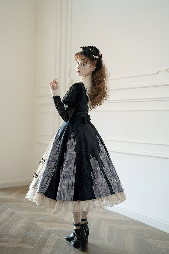 Letters from Unknown Star~Church Bell~Elegant Lolita OP Dress Long Sleeve Spring Autumn   