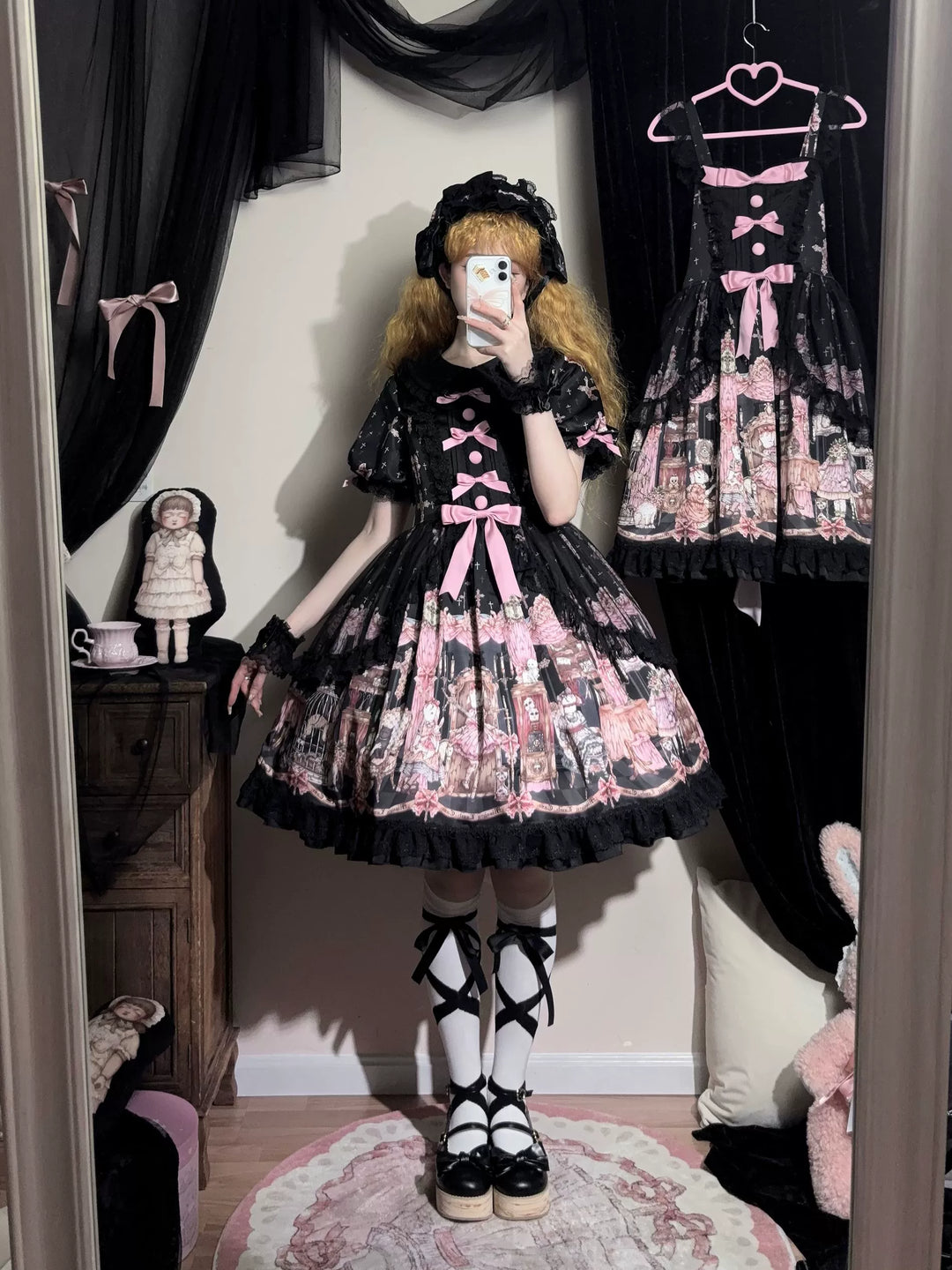 Uncle Wall Original~Missing Lamb Case~Gothic Lolita Dress Set with Sheep Prints 42971:760800