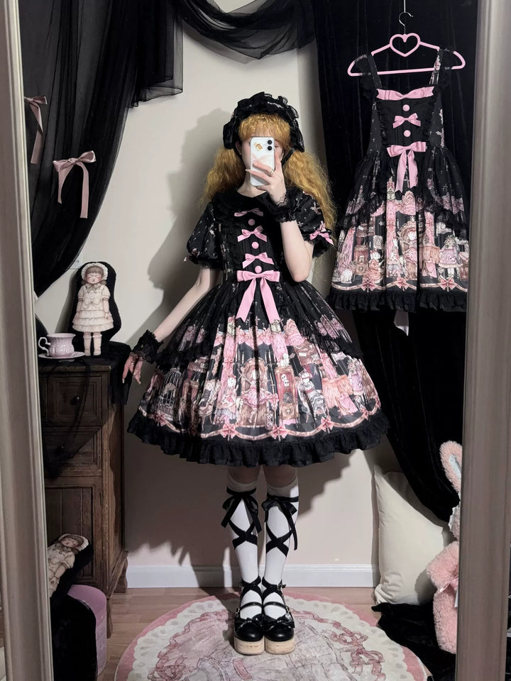 Uncle Wall Original~Missing Lamb Case~Gothic Lolita Dress Set with Sheep Prints 42971:760800