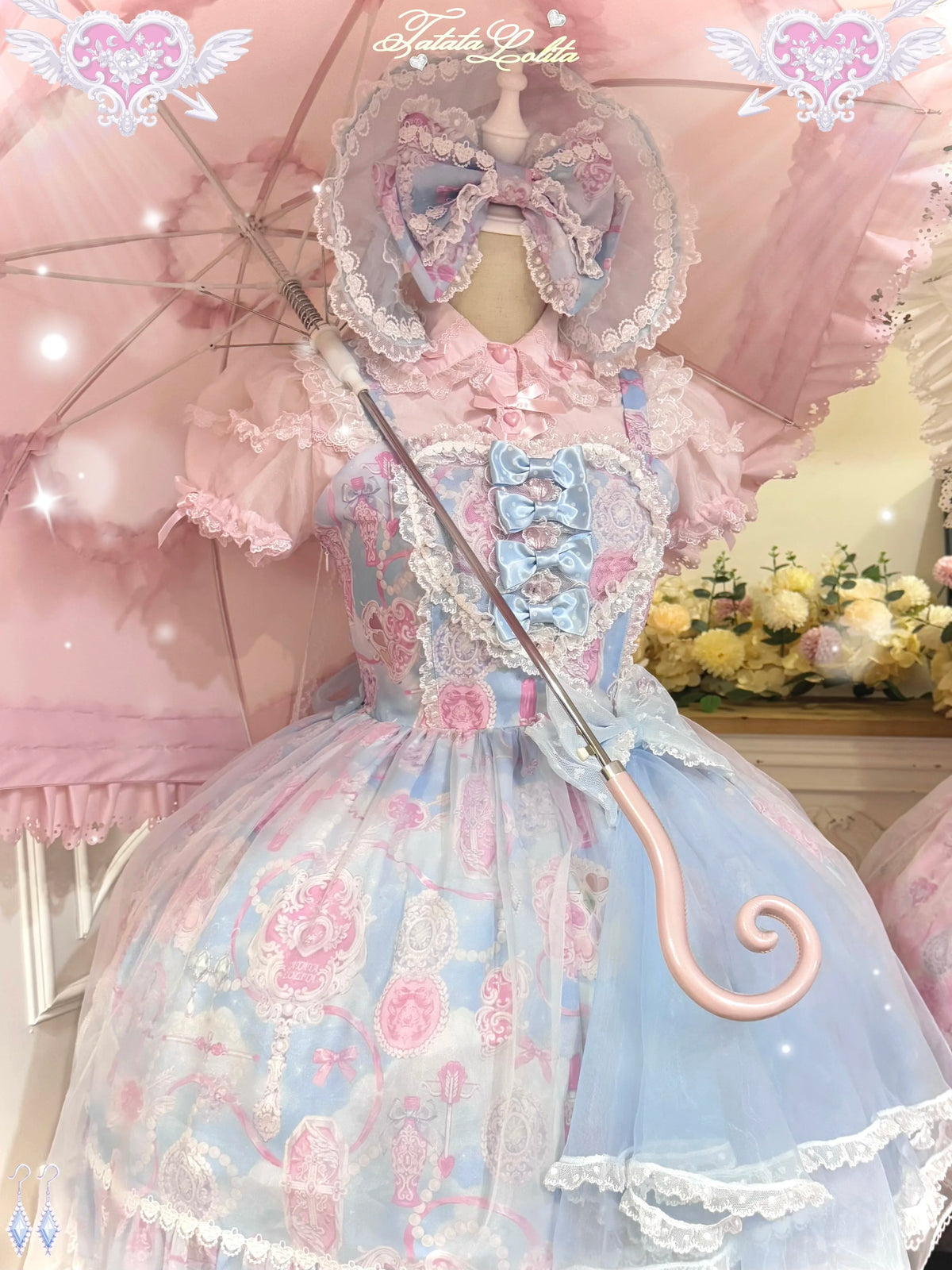 Cotton Lining Old School Lolita JSK Dress, Cosmetic Print 45924:868569