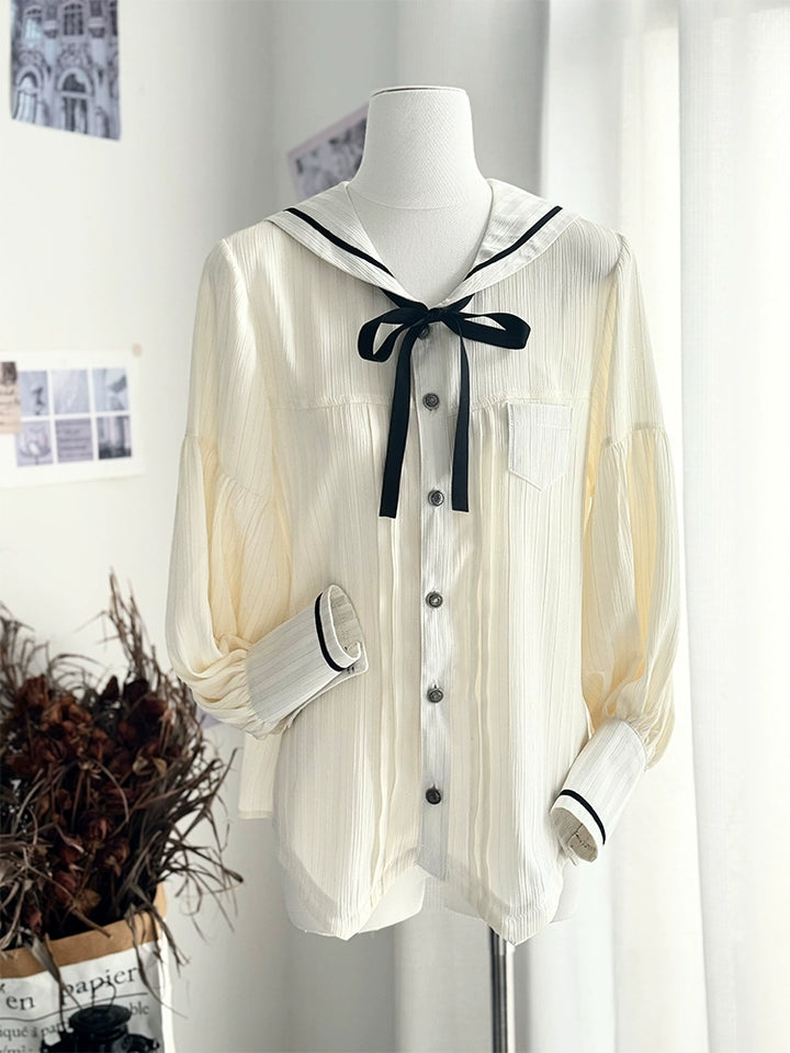CastleToo - Street Whistle - Bishop Sleeve Ouji Lolita Sailor Blouse, Suspender Shorts
