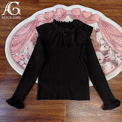 Alice Girl~Lolita Gingerbread Bear~Sweet Lolita Shirt Multicolors S black 