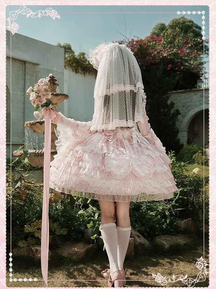 Shuang Sheng Xiao Xiong - Heart of Love - Sweet Lolita Wedding JSK, Bow Details 44306:803152