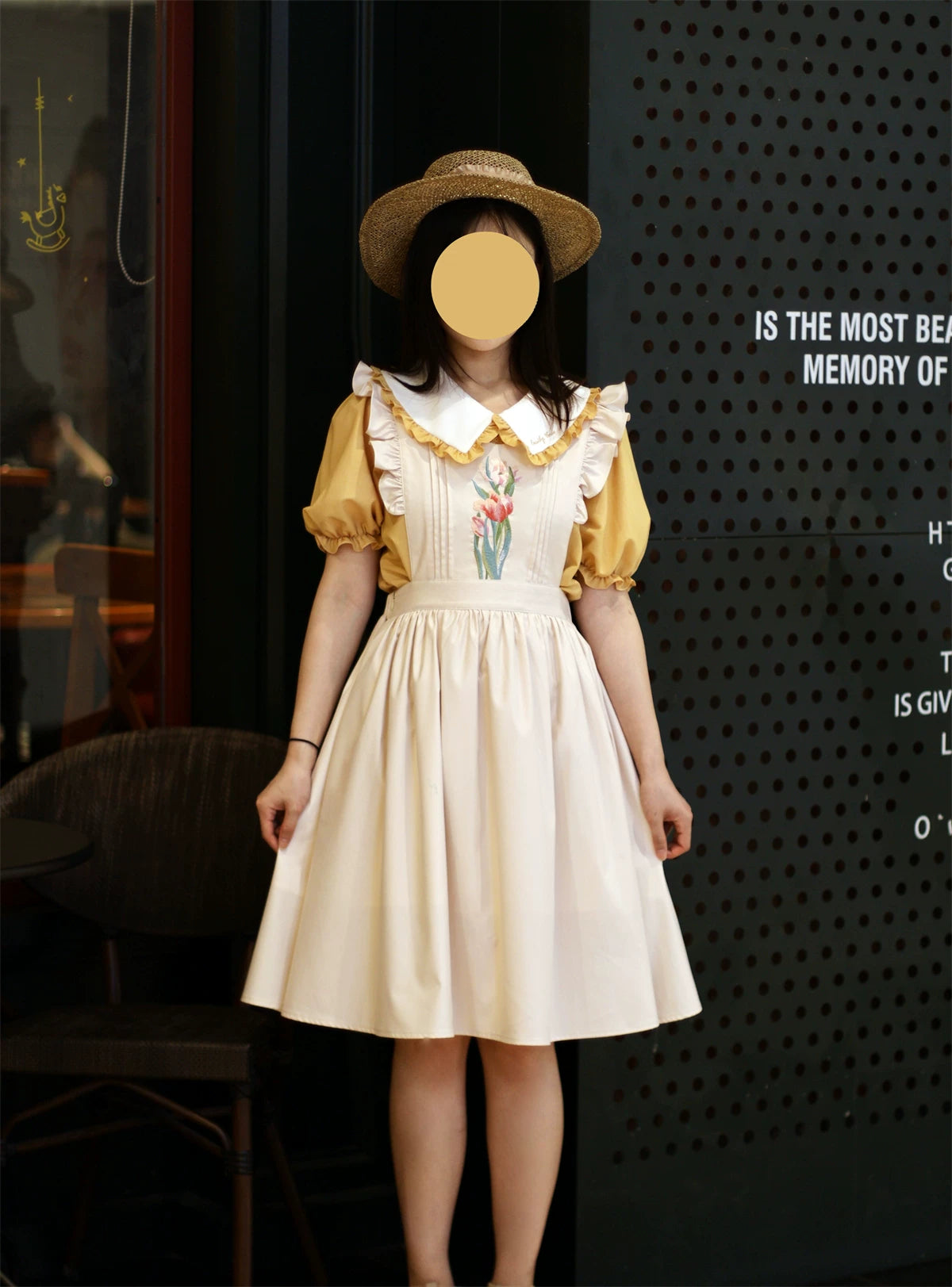 Little Florist - Classic Lolita Salopette Dress & Blouse Set, Tulip Embroidery 45833:864189