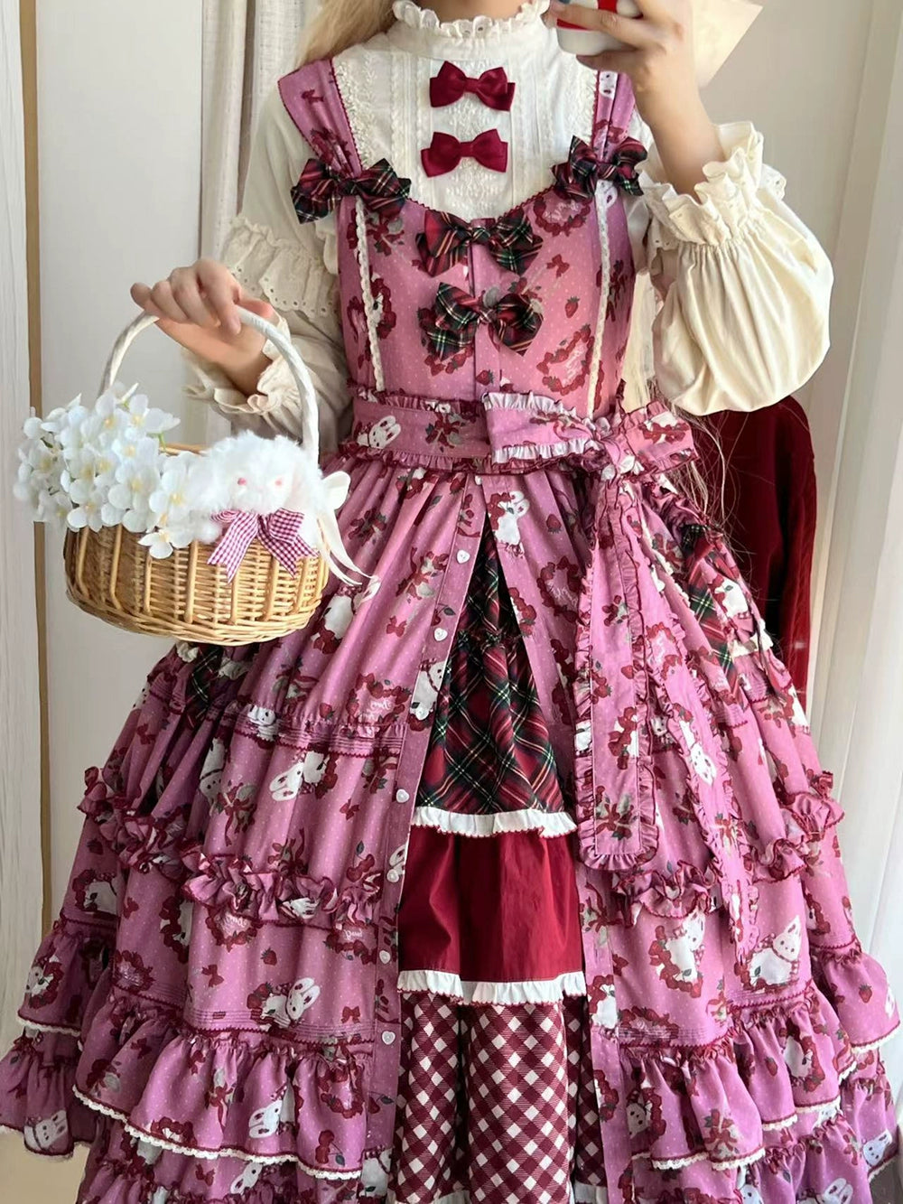 Miss Point - Forest Berry Bunny - Sweet Lolita JSK Elegant Bunny Print Dress 41972:721090
