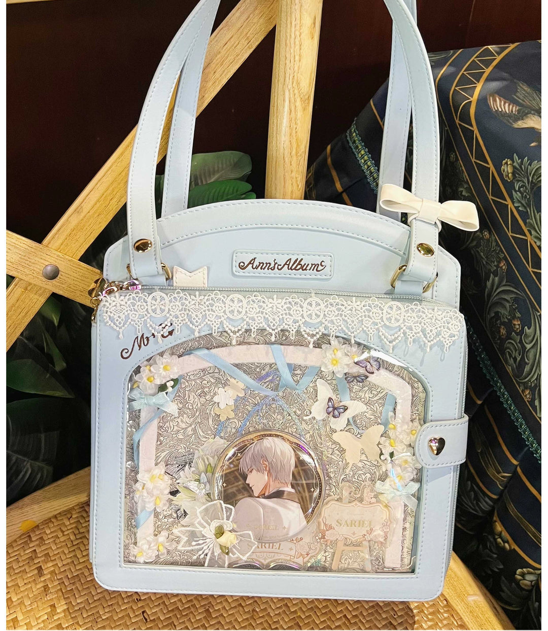 Morning Glory~Kawaii Lolita Checkered Itabag Multicolors blue 16362:218930