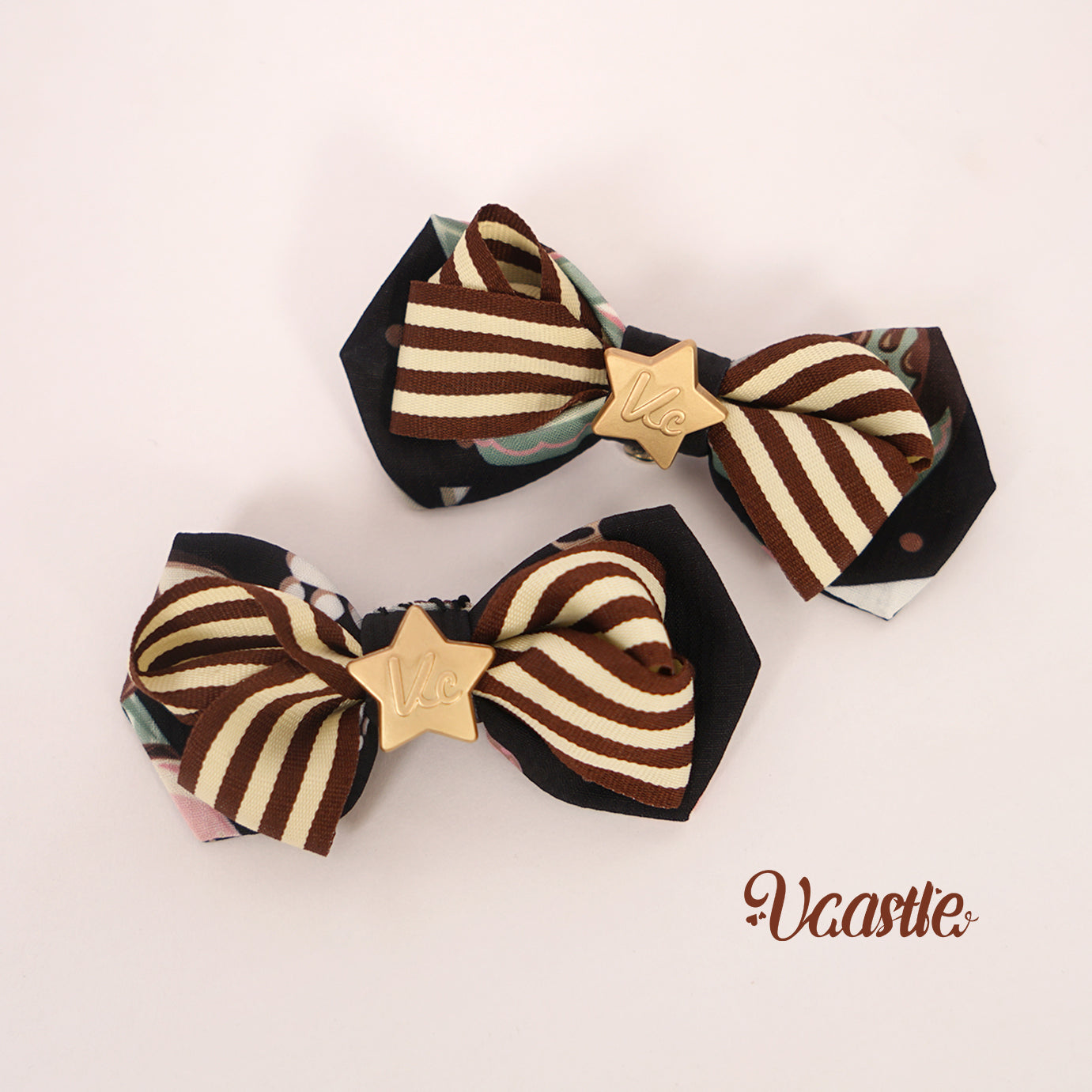 Vcastle~Mocha Chocolate~Kawaii Lolita Accessory Multicolors a pair of black shoe clips 19784:306808