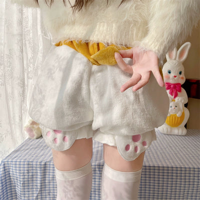White Sugar Girl~Kawaii Winter Lolita Warm Velvet Petticoat with Corgi Tail   