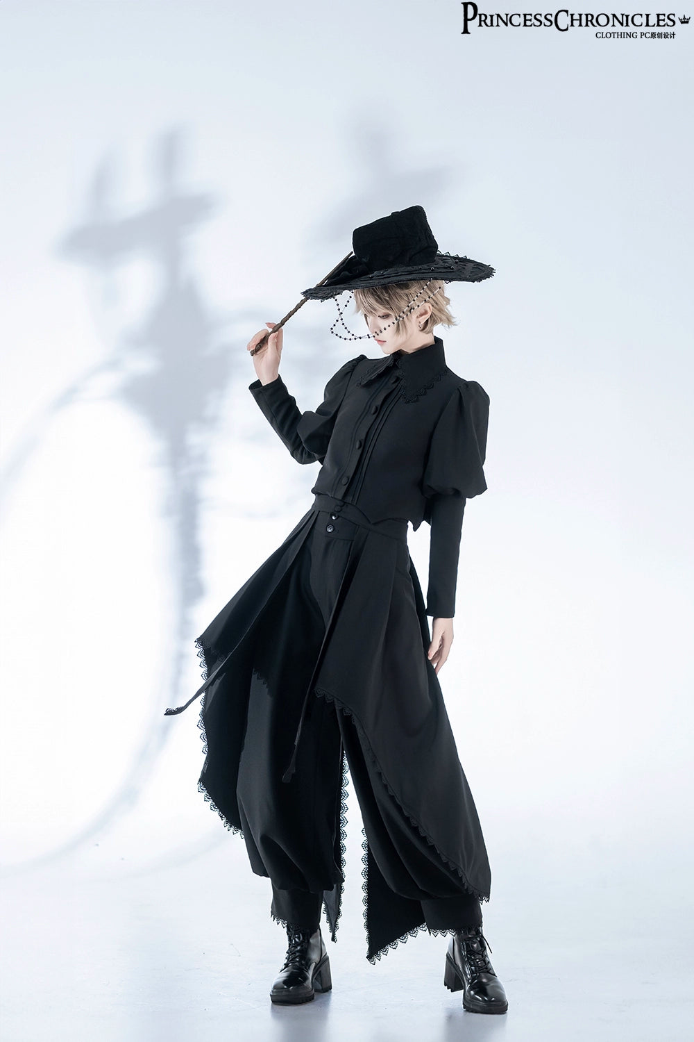 Princess Chronicles~Sorcerer's law~Retro Gothic Lolita Coat Black Ninth Pants 39336:619306