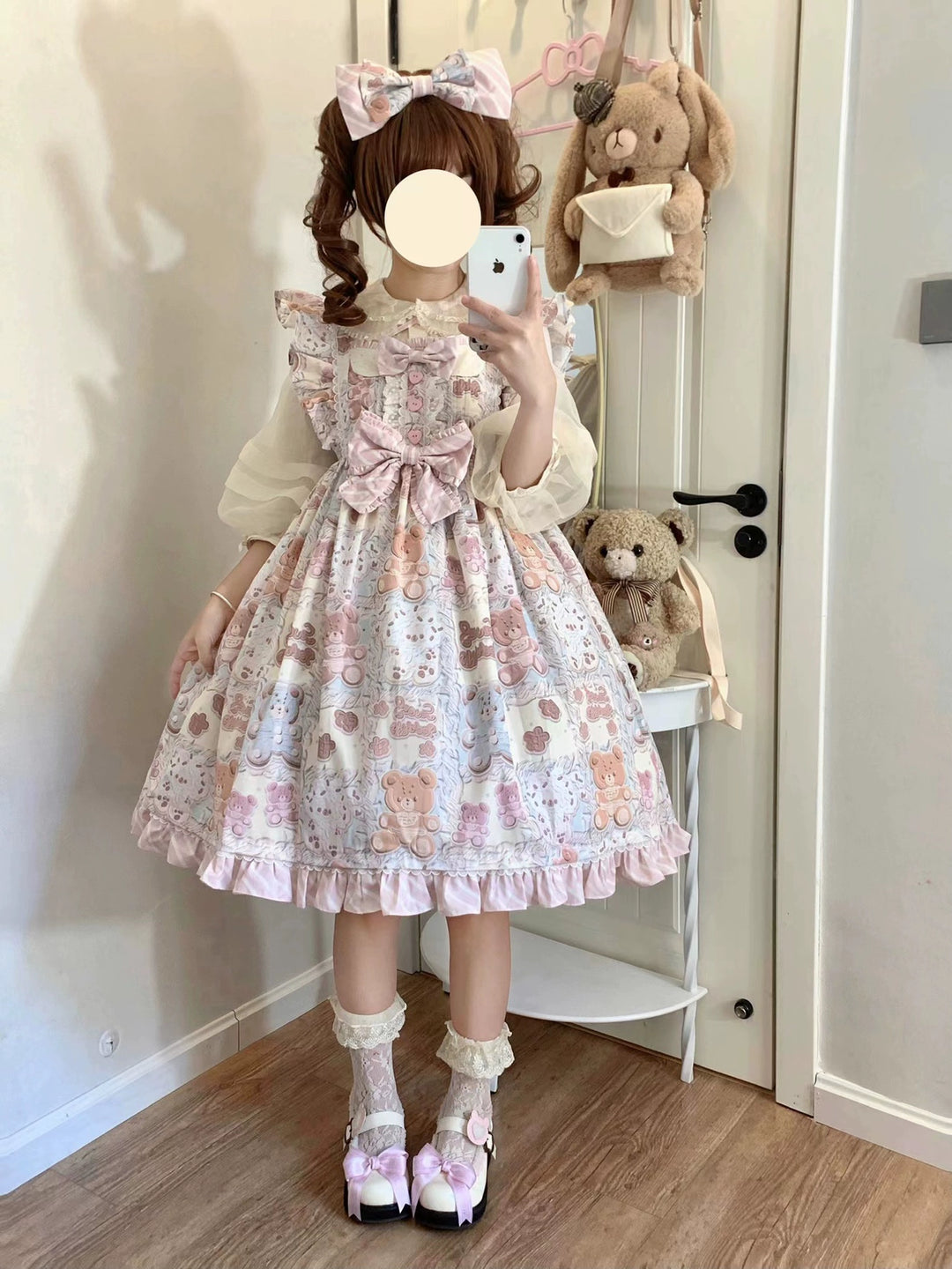 Akiyama Future Studio~Kawaii Little Bear Lolita Salopette Daily Lolita JSK