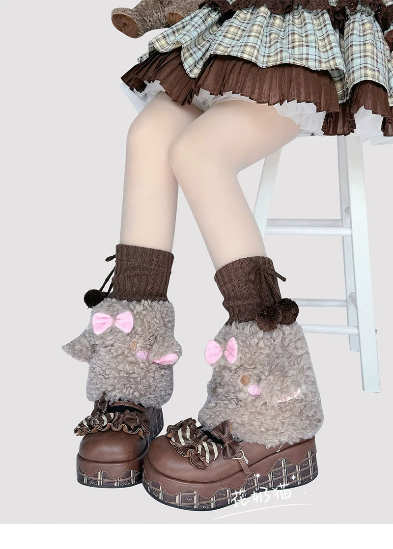 Winter Kawaii Lolita Leg Warmers, Lamb-shaped