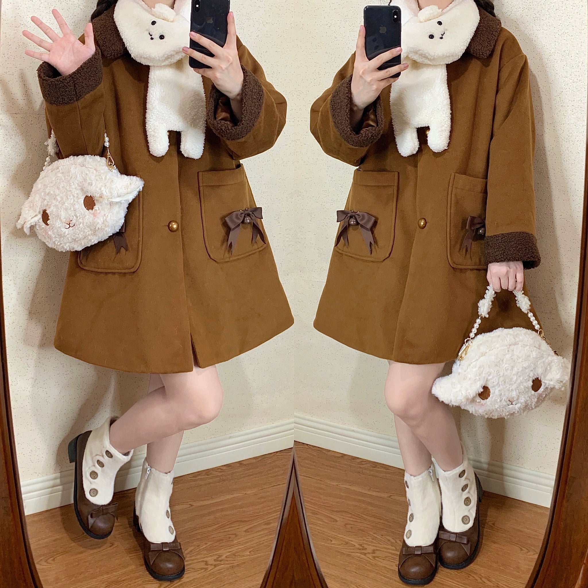 Dolly Doll~Winter Lolita Boots Fur Mary Jane Lolita Low Heel Shoes 32674:403282