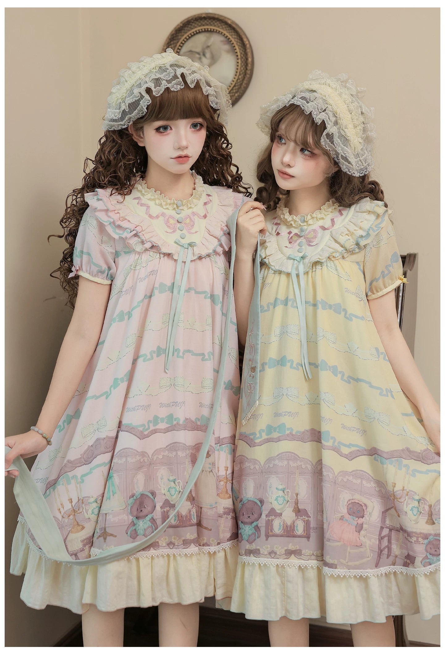 Brown Dollhouse SP - Kawaii Lolita Dollhouse Printed OP Dress with Embroidery 45551:855771