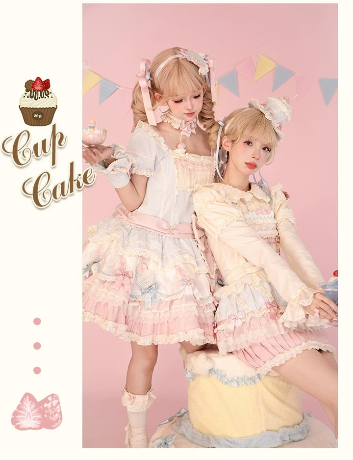 Mademoiselle Pearl~Cup Cake~Sweet Lolita OP Dress Kawaii Lolita JSK SK   