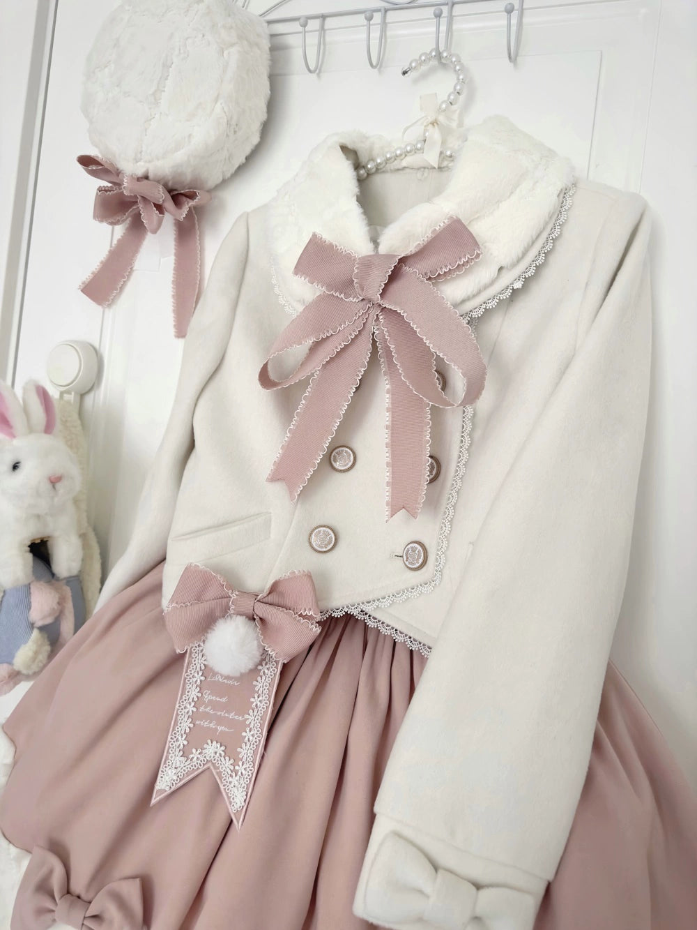 LeMiroir~Winter Solstice Coat~Sweet Lolita Woolen Coat Embroidery Skirt Short Outwear 40360:657006