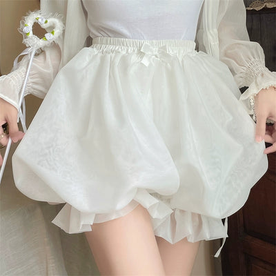 Sugar Girl~Casual Lolita Bloomer Solid Color Organza Shorts Bloomers   