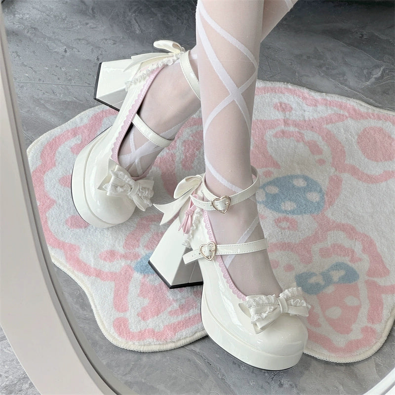 Jiangjiang Biscuit~Elegant Lolita High Heel Shoes Round Toe Low Cut